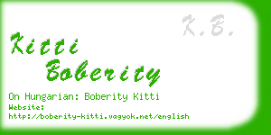 kitti boberity business card